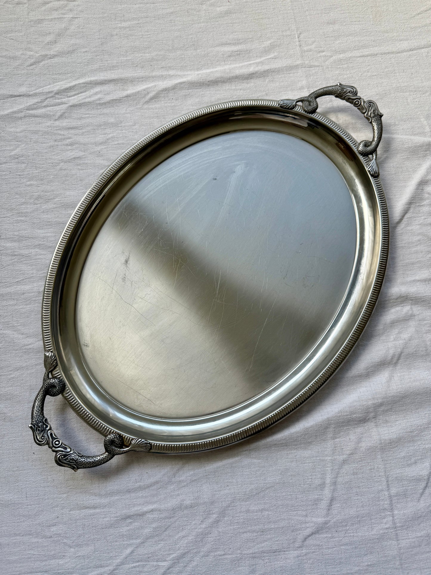 Large vintage French serving tray