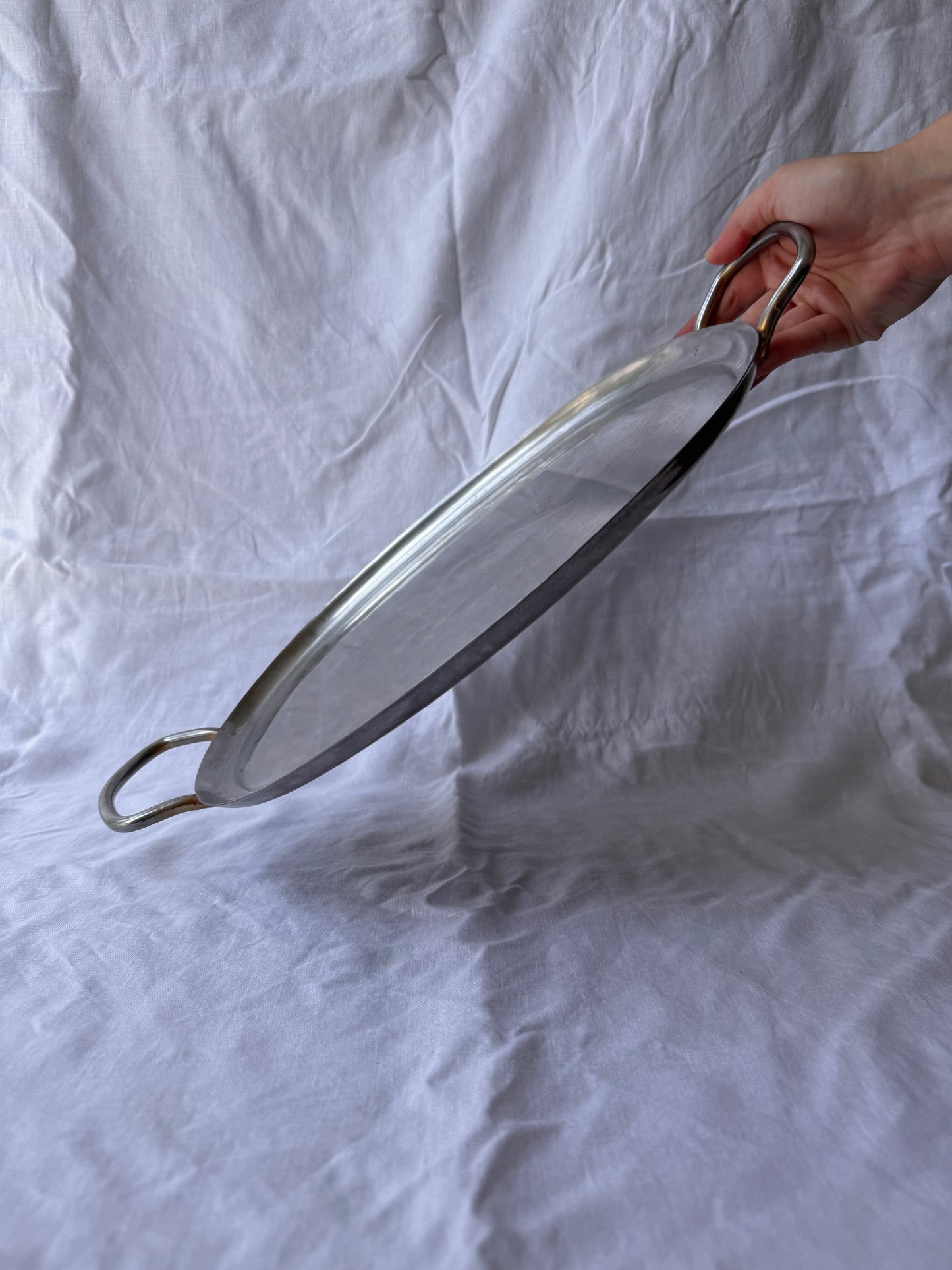 Vintage stainless steel serving tray