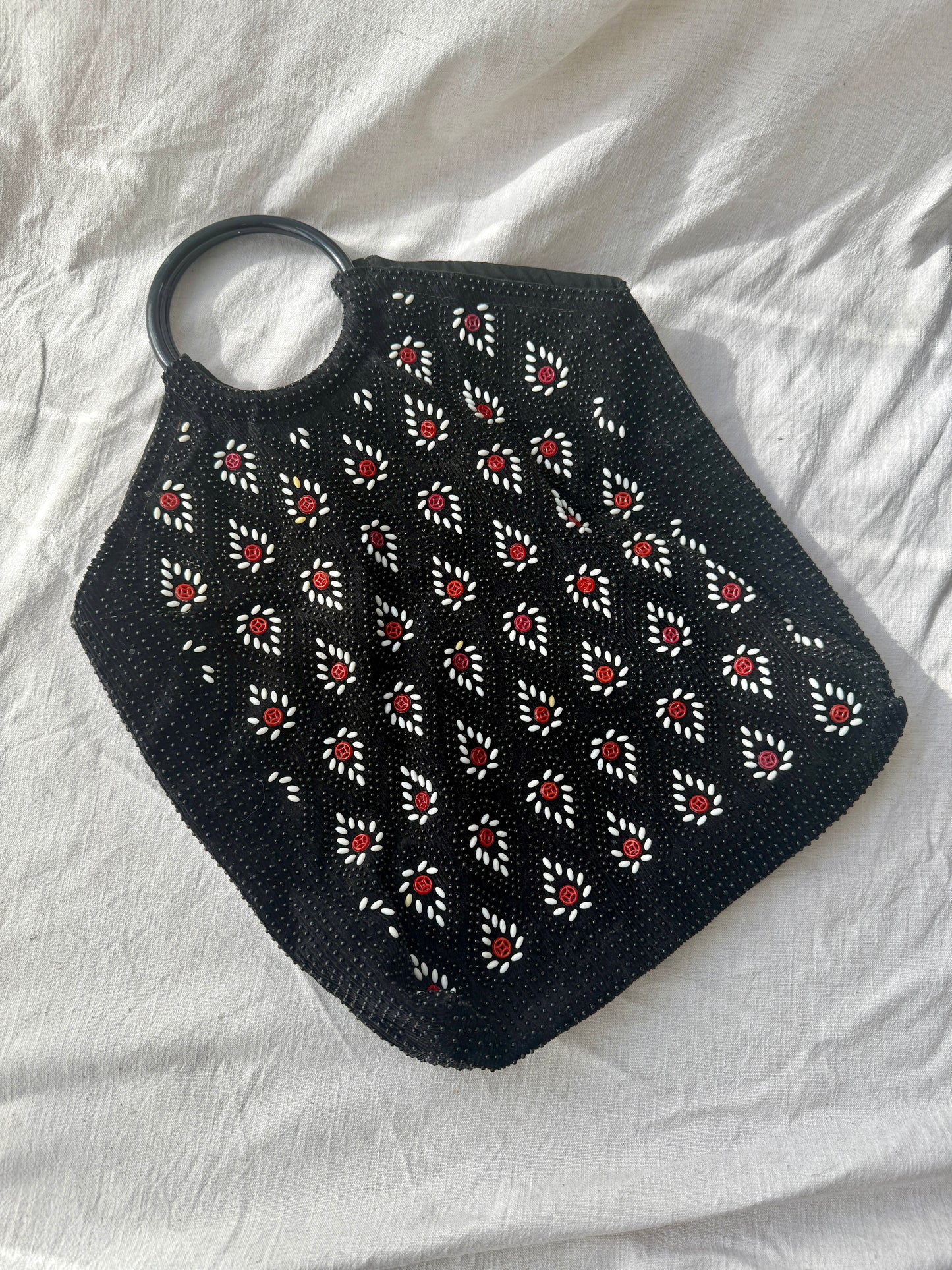 Beaded Chinese tote bag