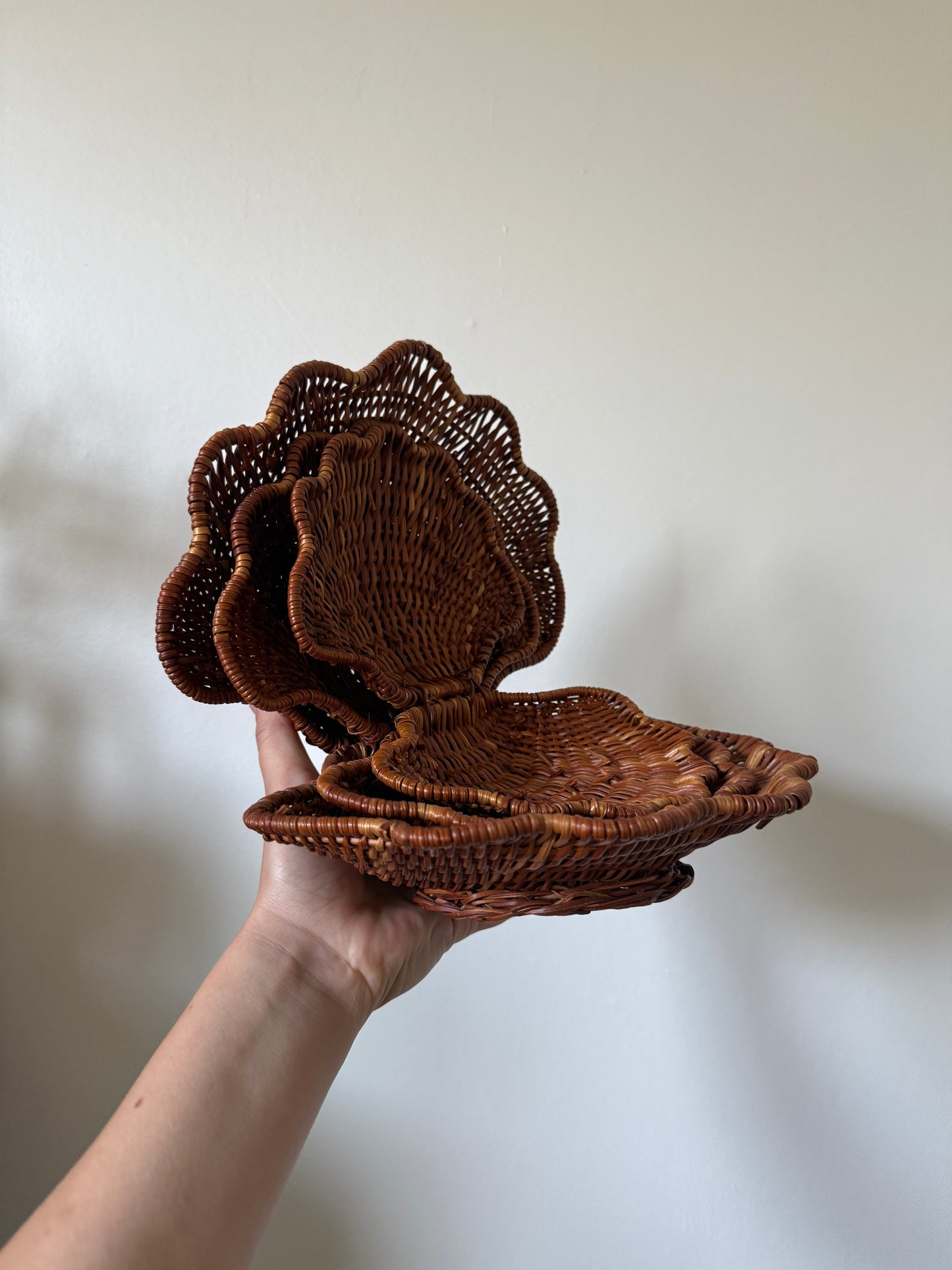 Set of 3 shell baskets