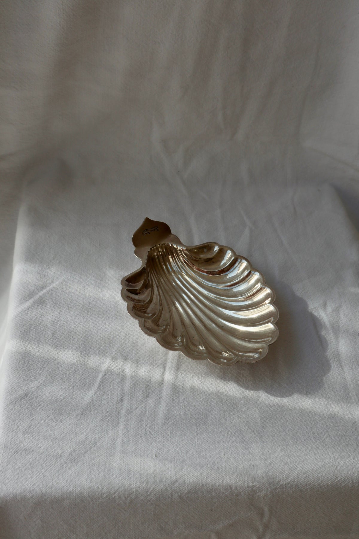Silver plated shell trinket dish