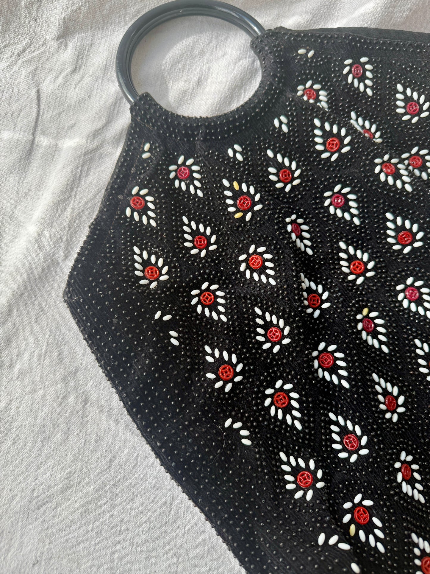 Beaded Chinese tote bag