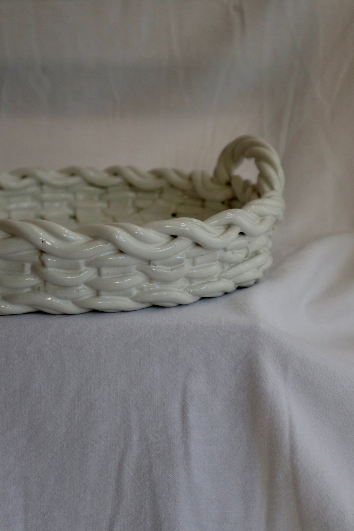 Vintage Italian ceramic basket platter