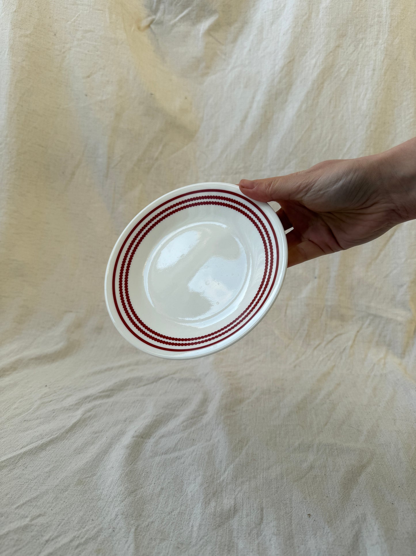 Red stripe side plates