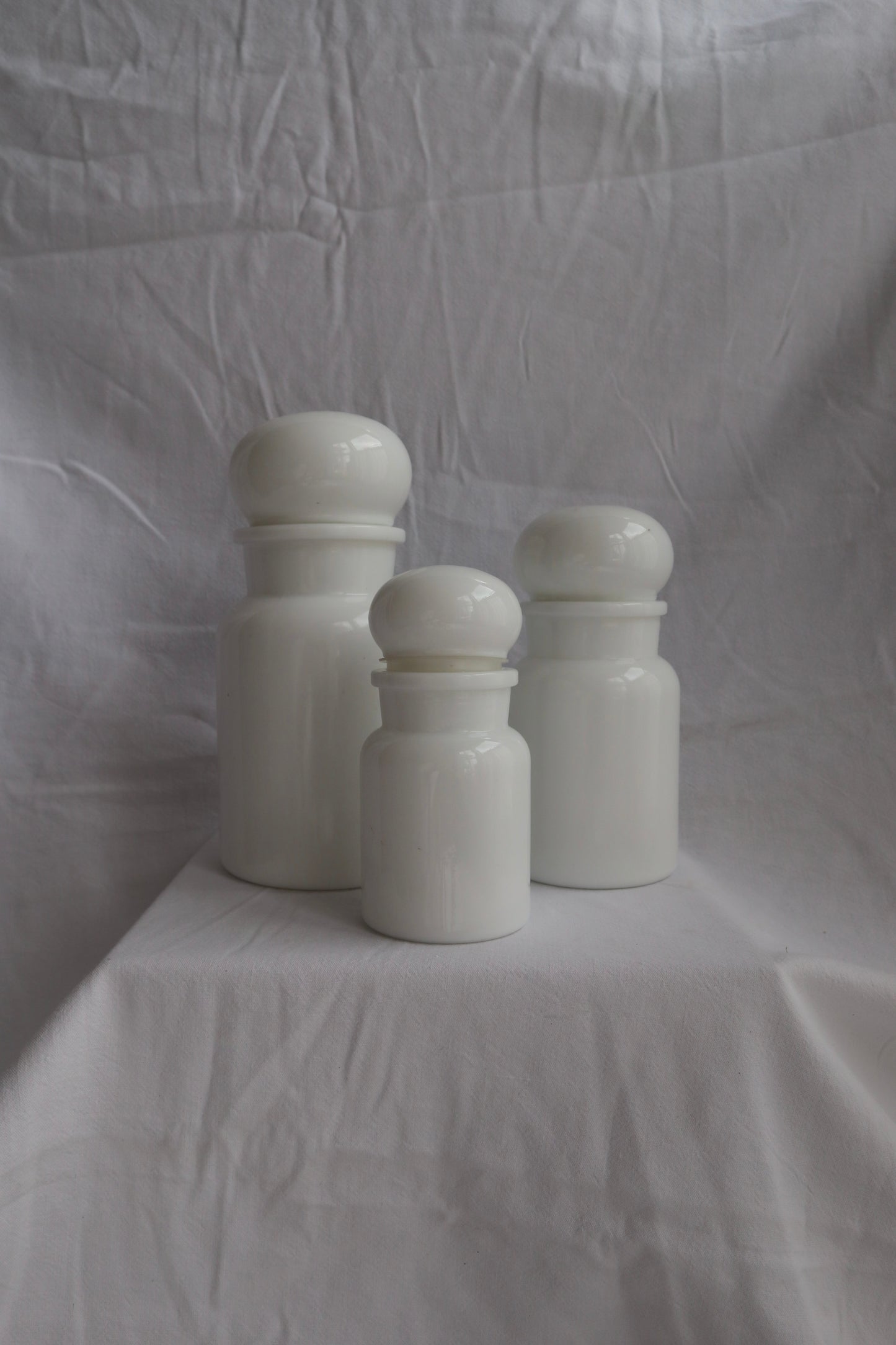 Set of 3 vintage Belgian apothecary jars