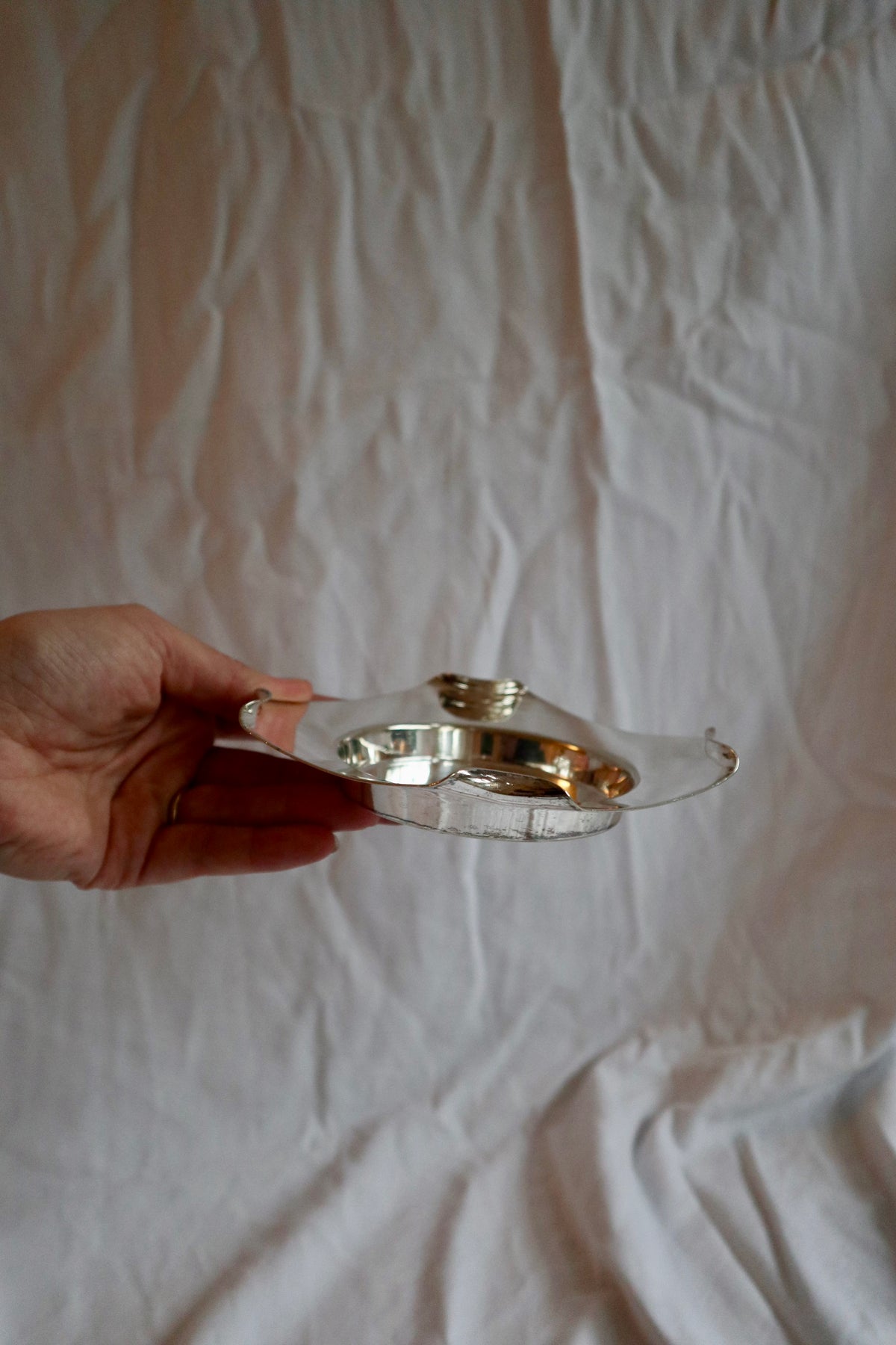 Art deco silver plated trinket dish