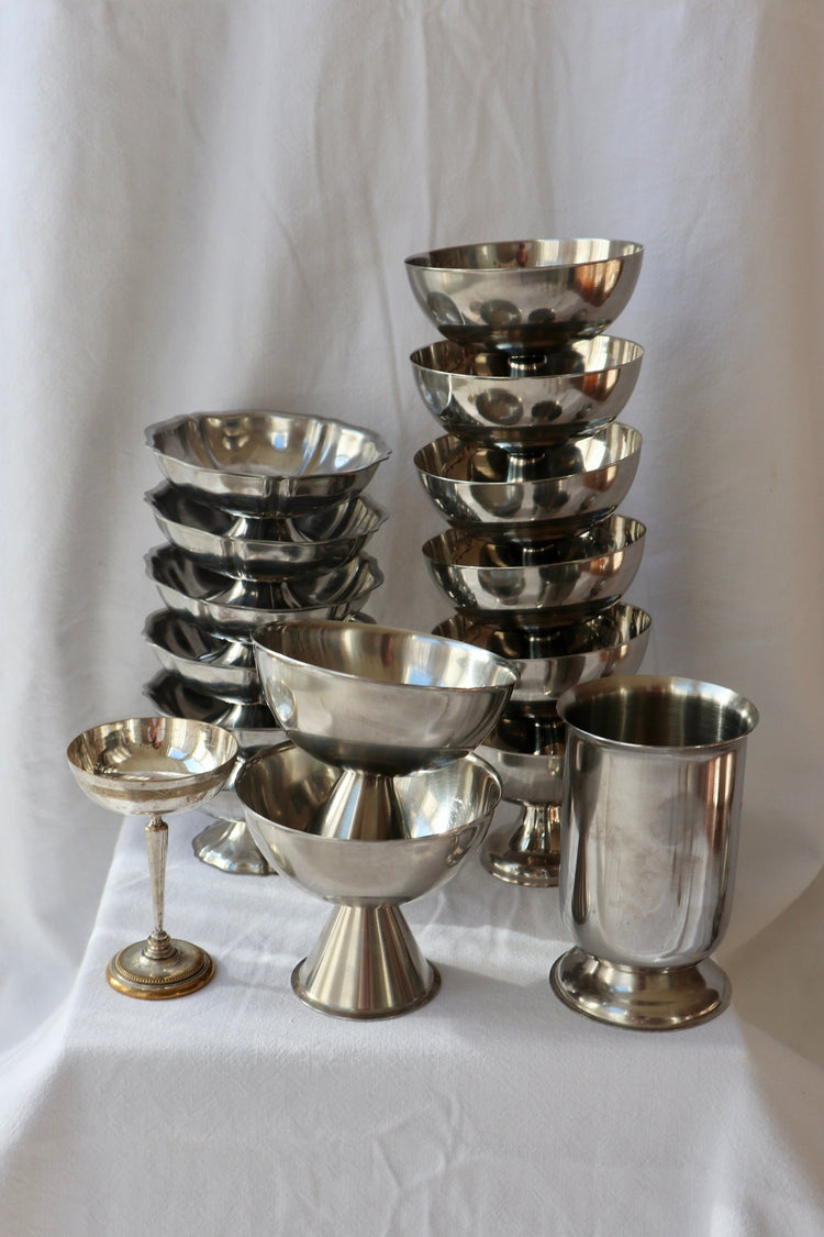 mid-century stainless steel serveware