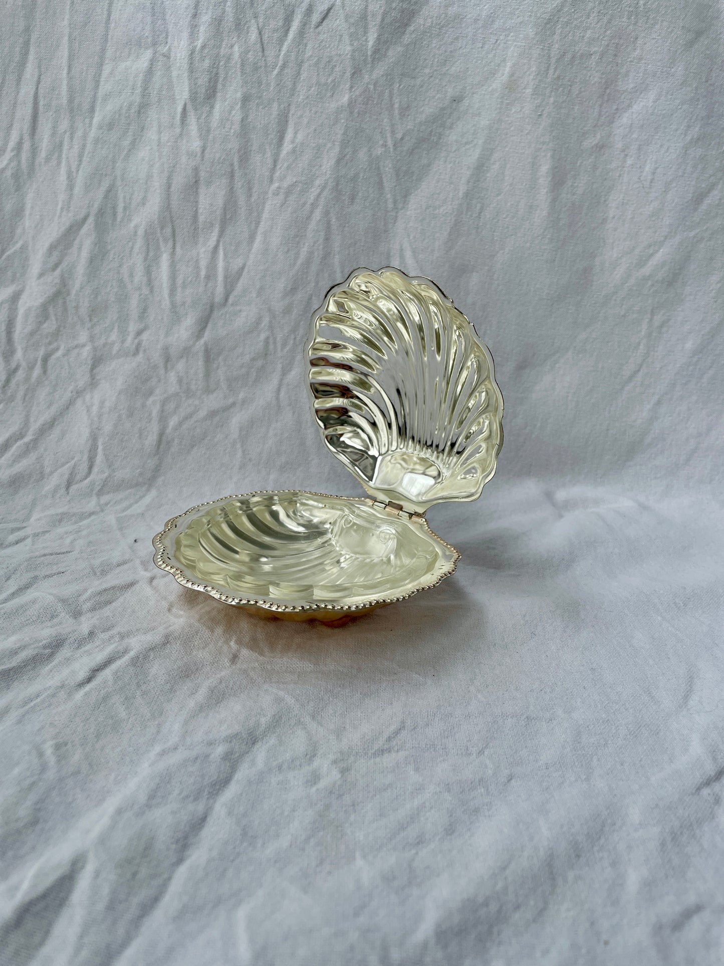 Silver Plated Shell Caviar/Butter Dish