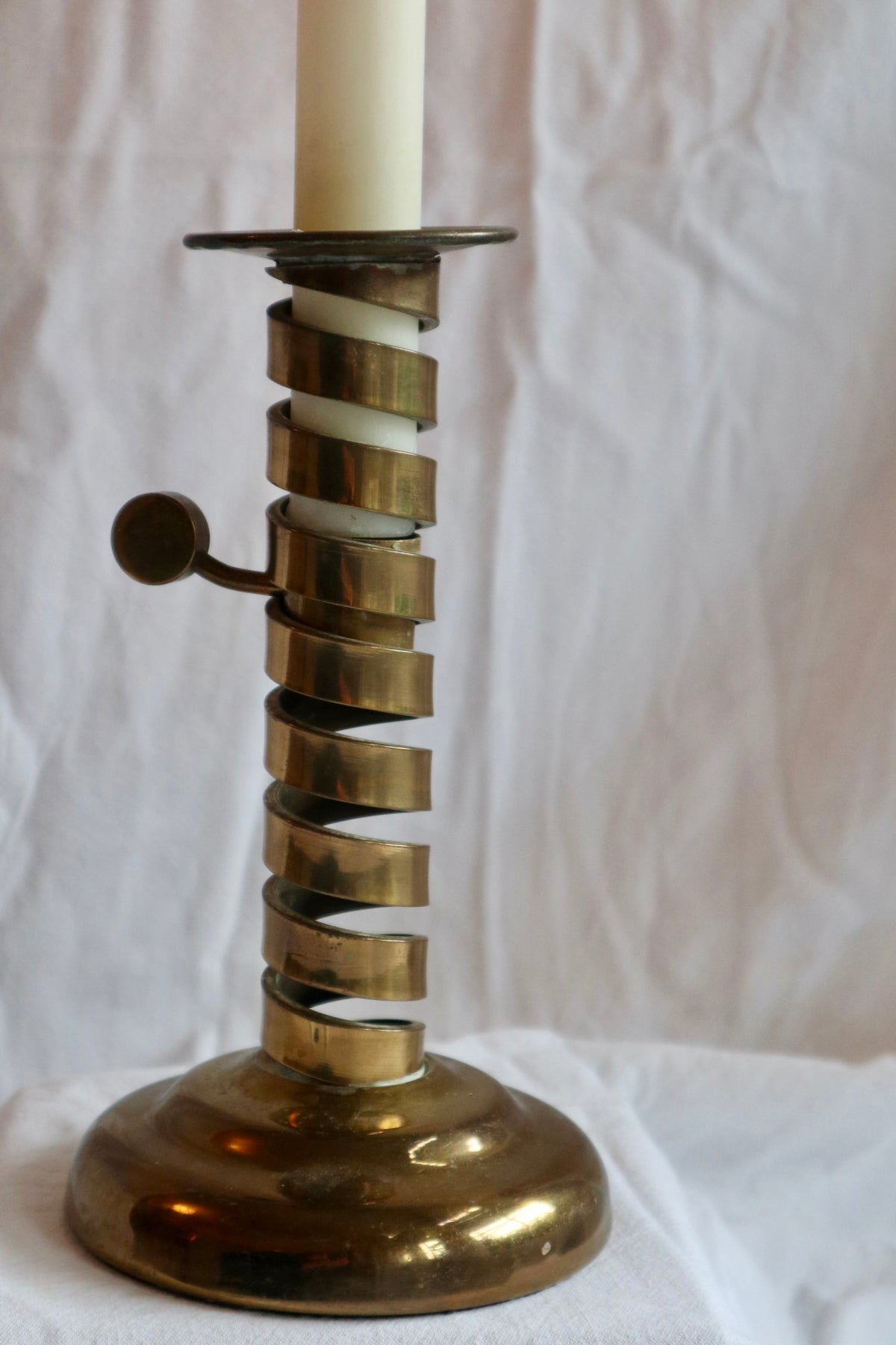 Solid brass antique courting candle