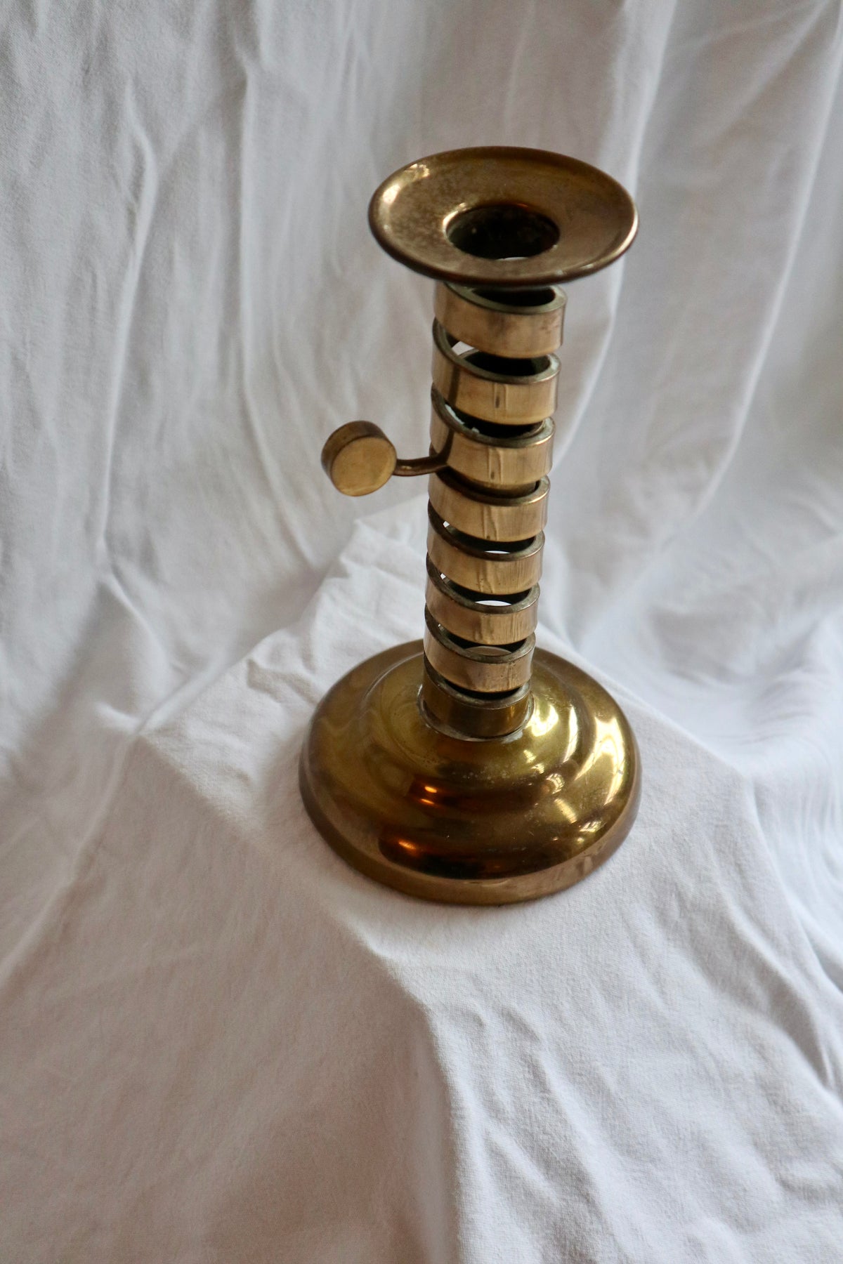 Solid brass antique courting candle