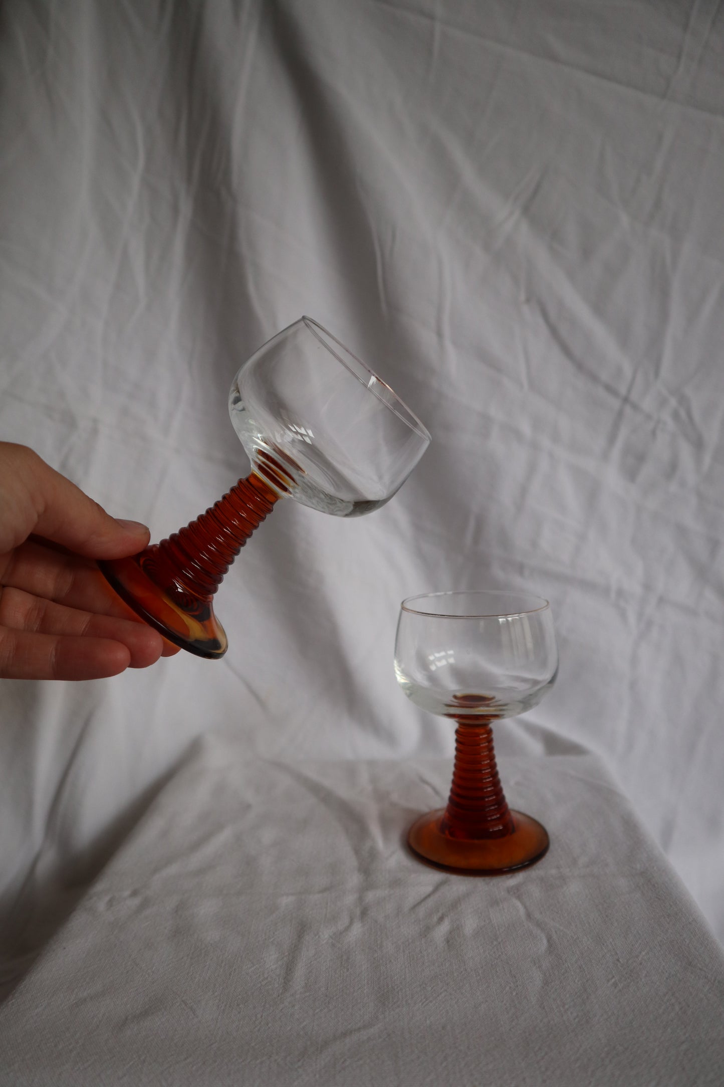 Set of 6 mid century beehive wine glasses