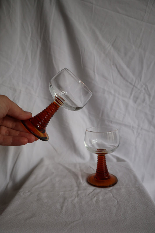 Set of 6 mid century beehive wine glasses