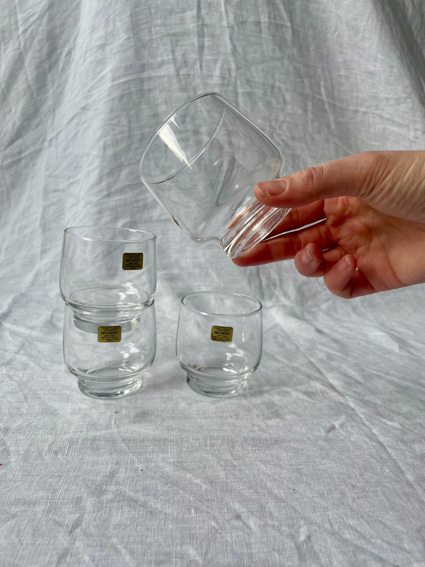 Set of four French mid-century glasses