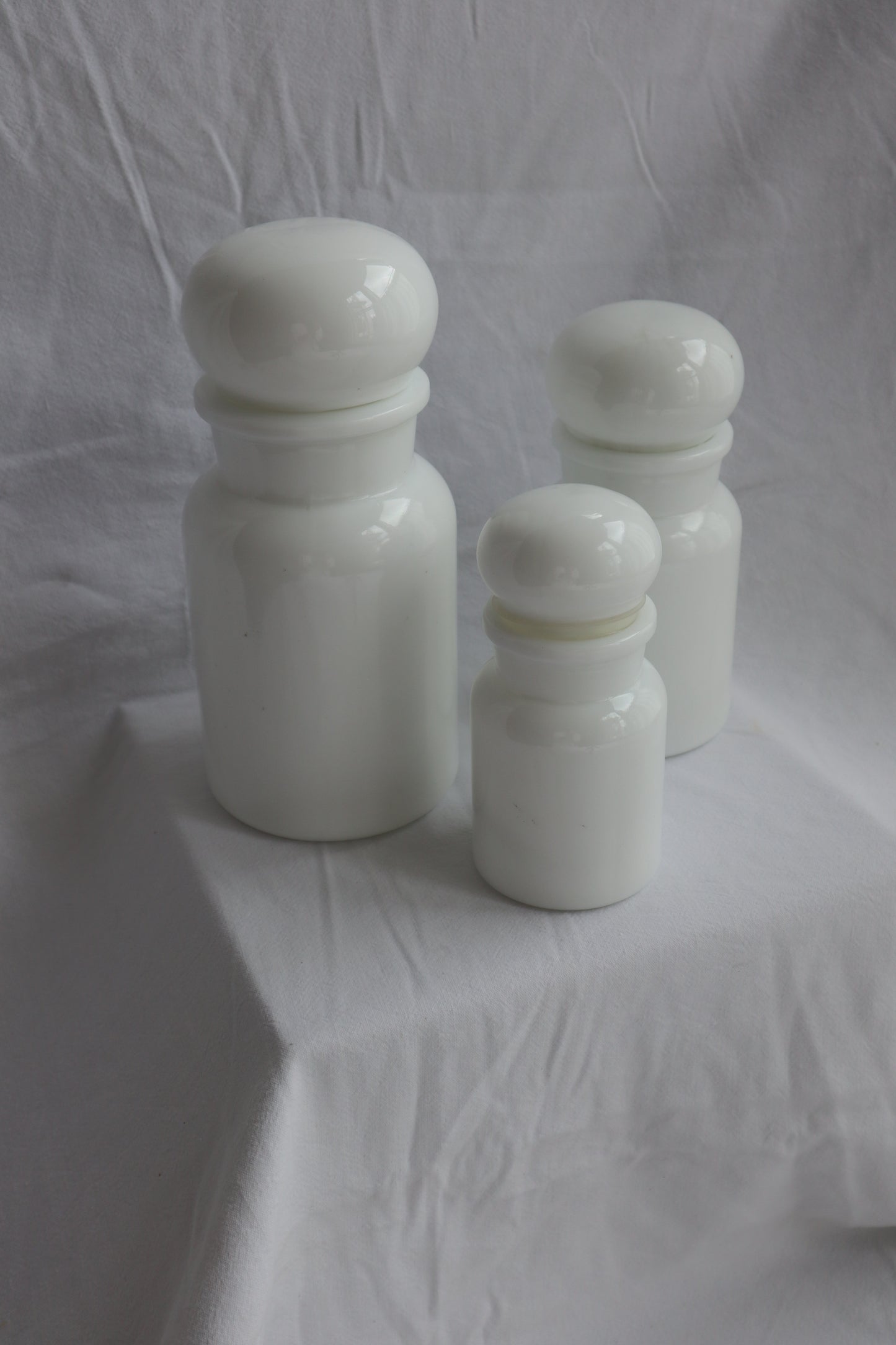 Set of 3 vintage Belgian apothecary jars
