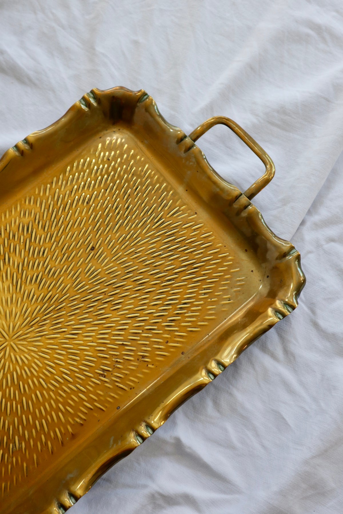 Decorative brass serving tray