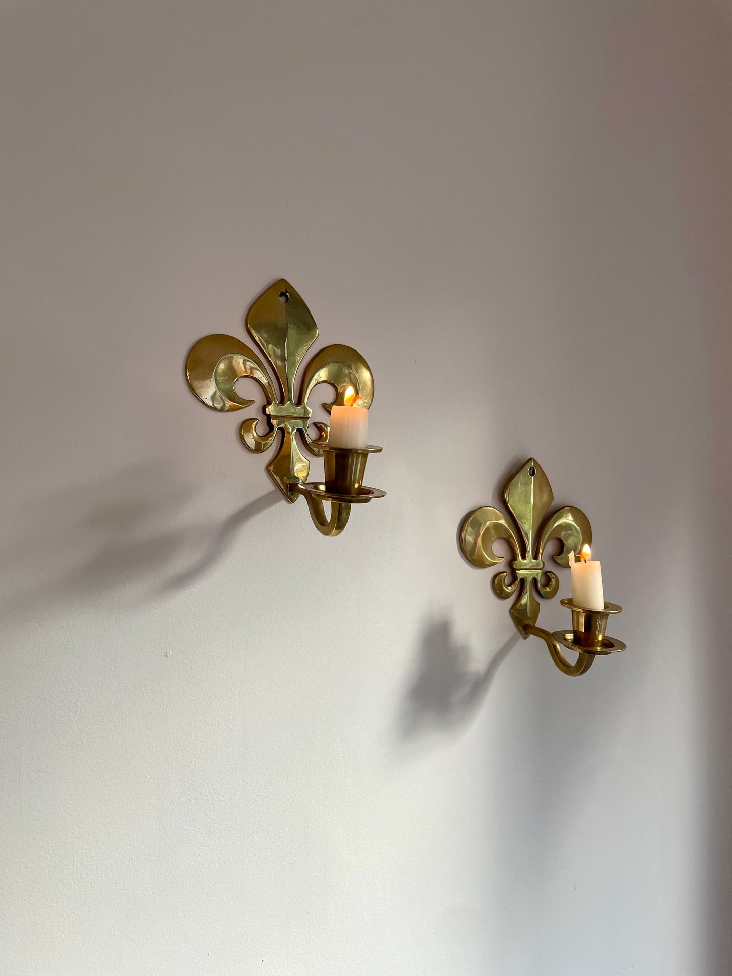 Brass Fleur de Lys sconces