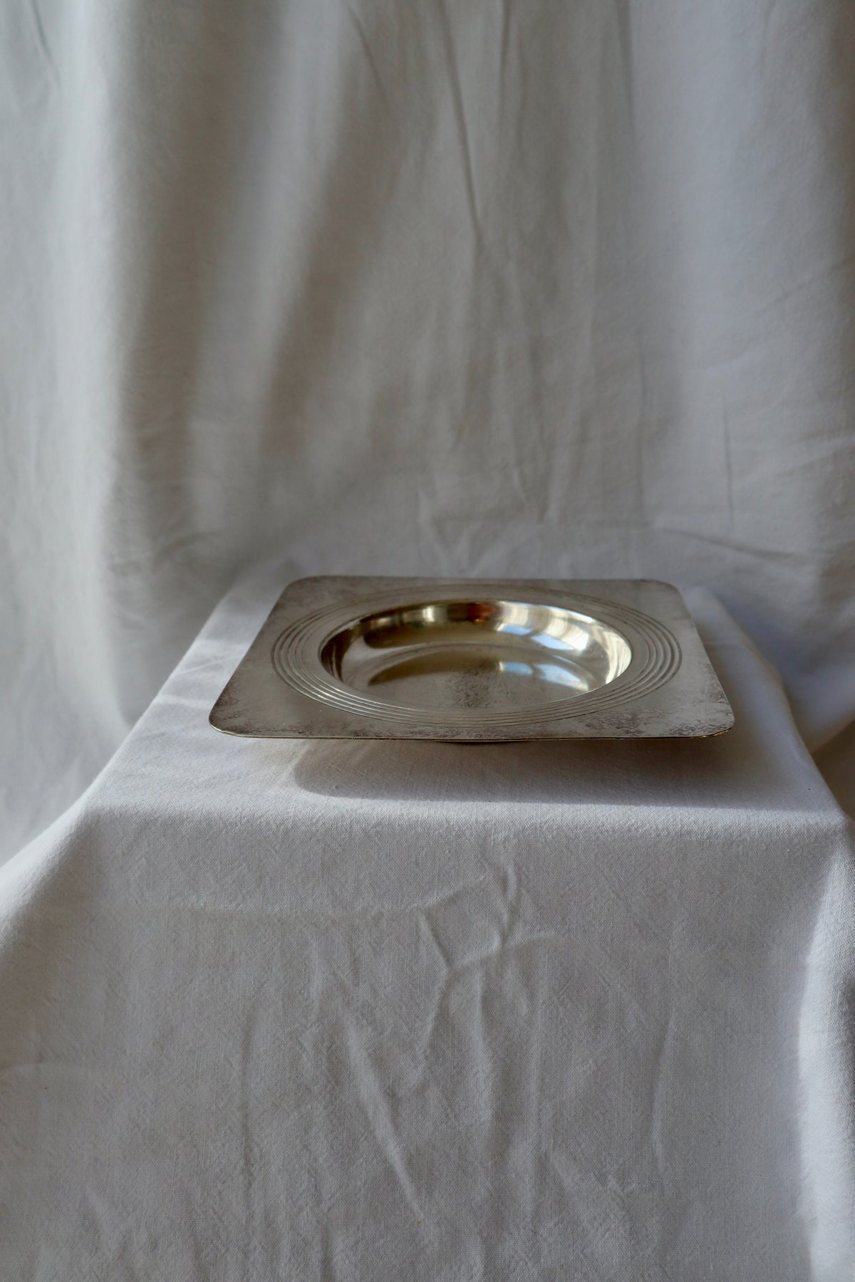 Art deco silver plated catch-all dish