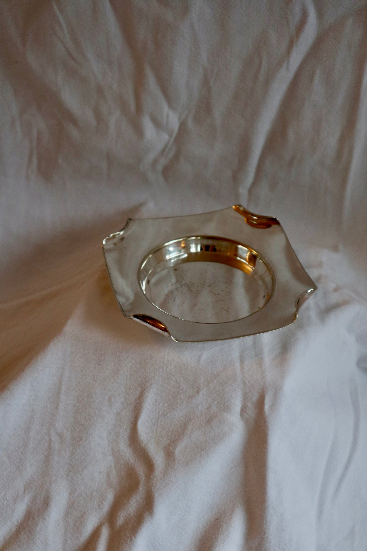 Art deco silver plated trinket dish