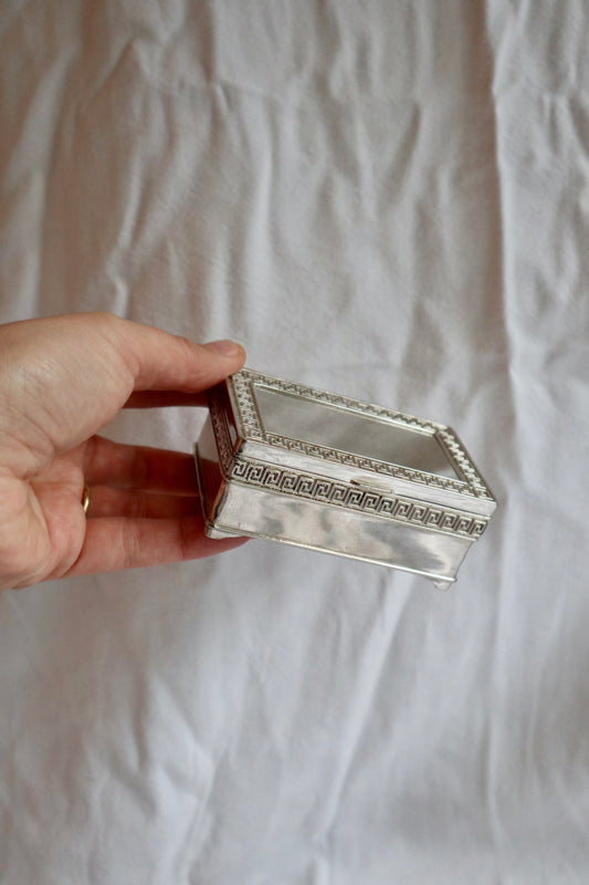 Vintage jewellery box with Greek key design