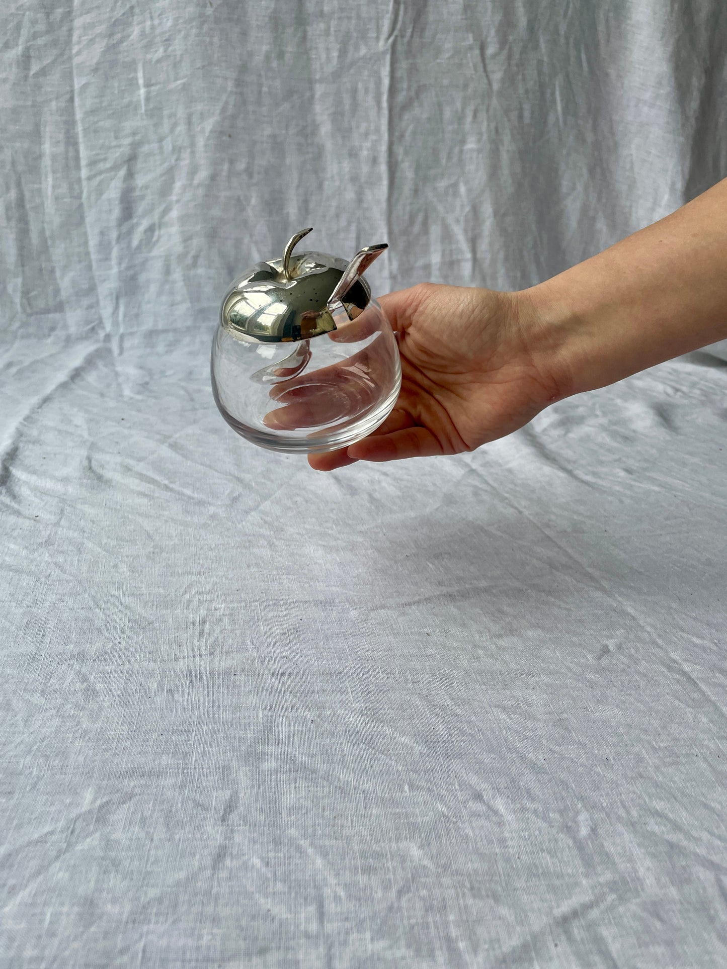 Silver plated apple pot