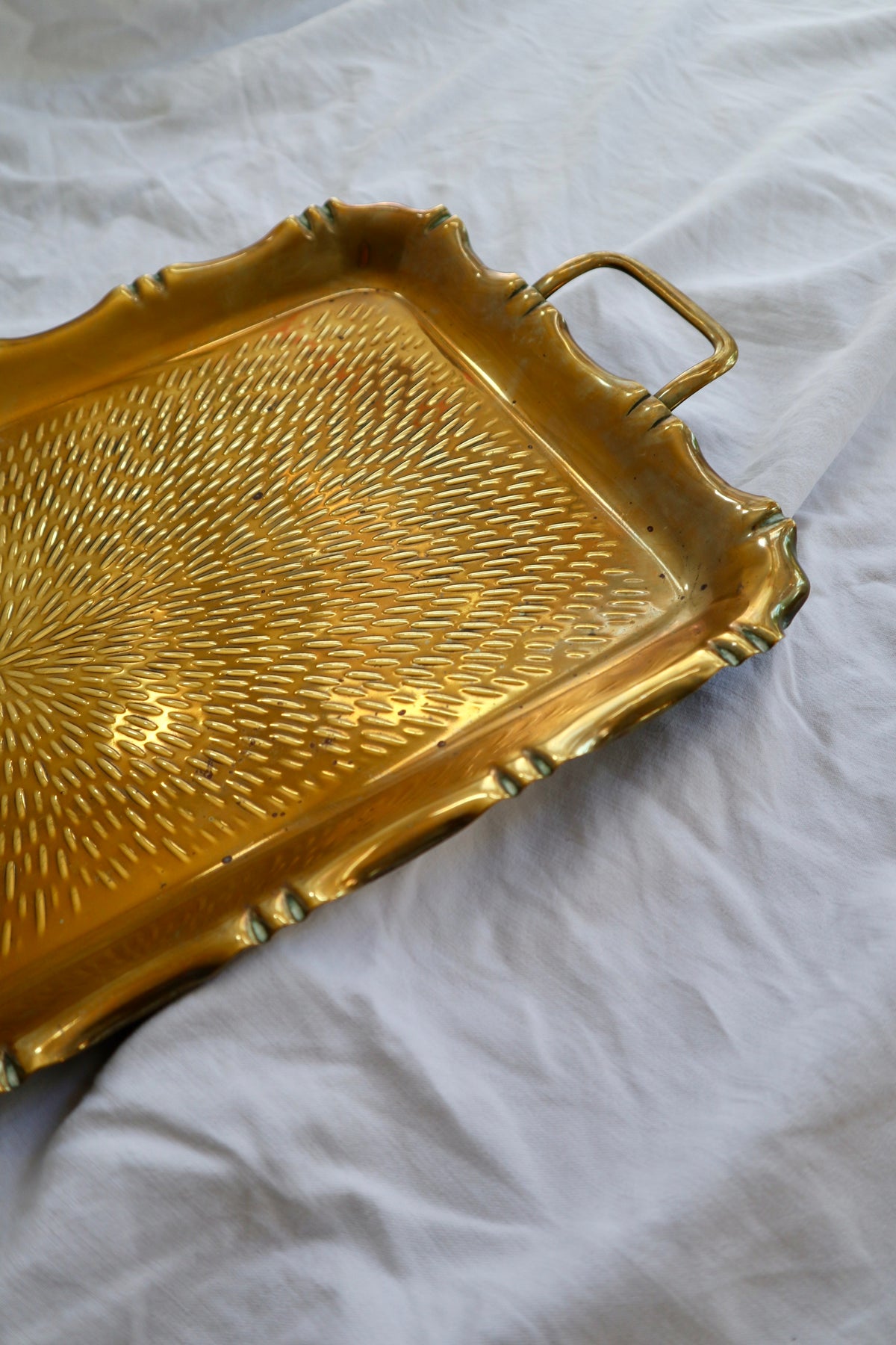 Decorative brass serving tray