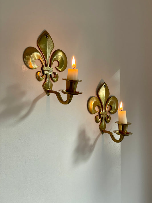 Brass Fleur de Lys sconces