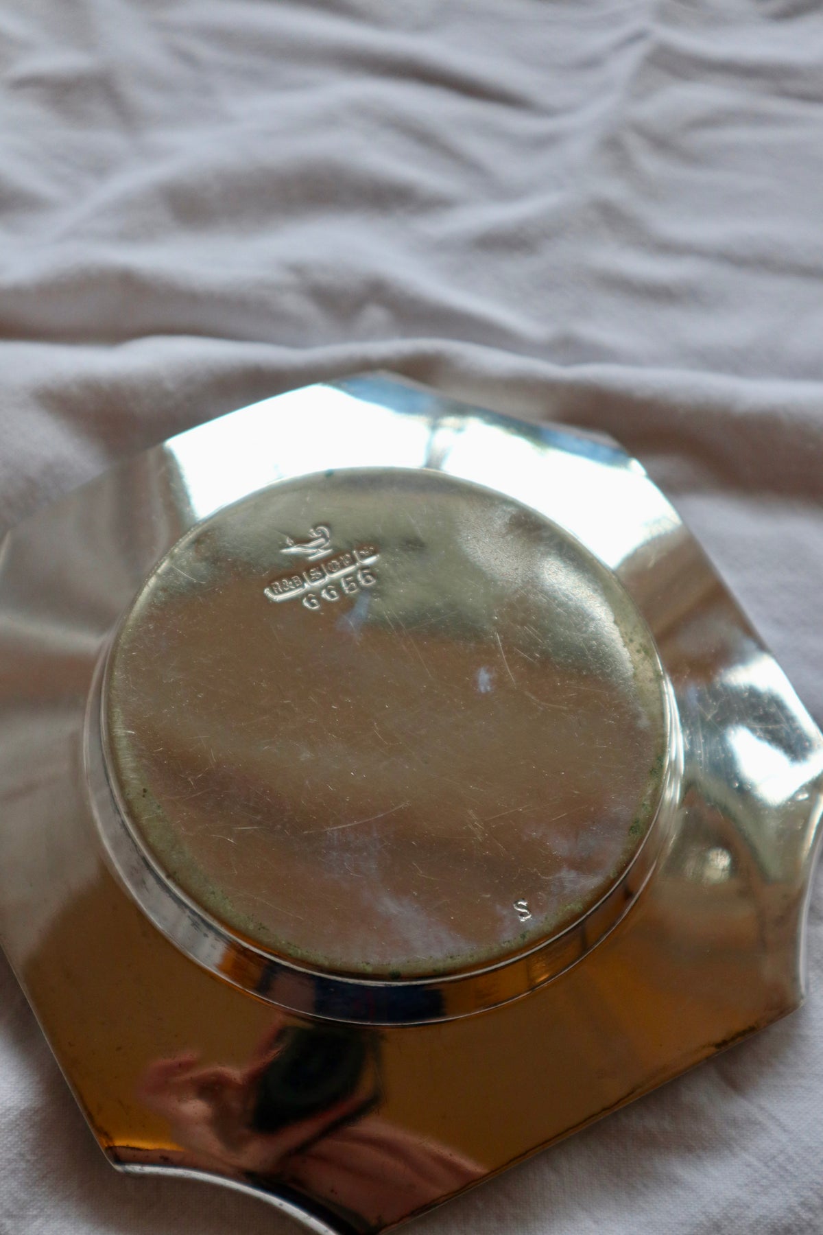 Art deco silver plated trinket dish