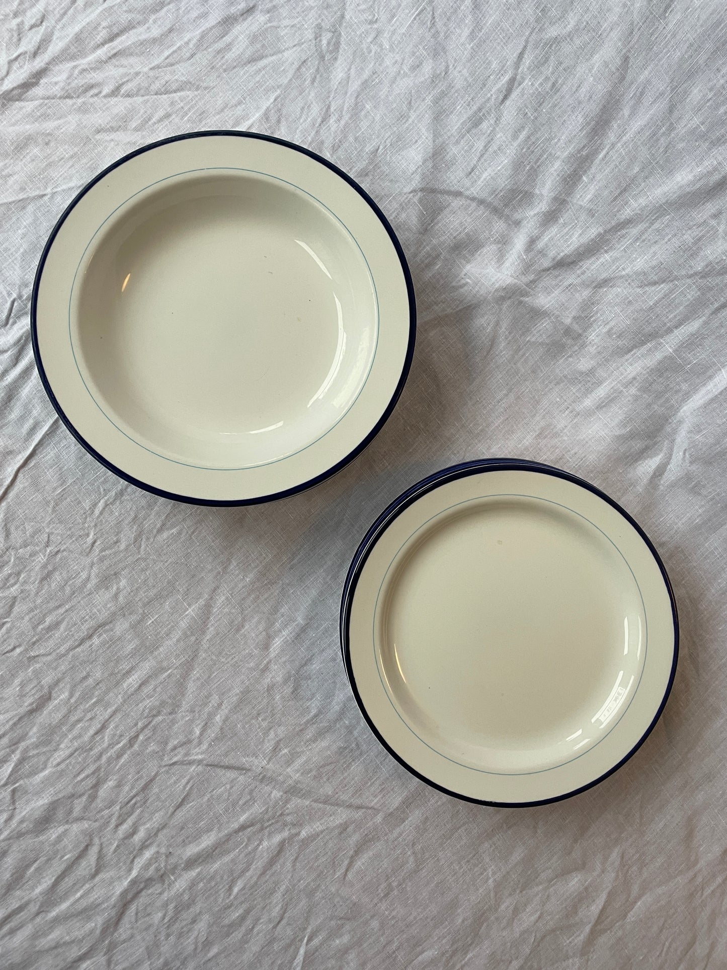 Italian pasta bowls and side plates