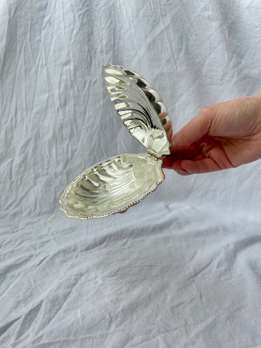 Silver Plated Shell Caviar/Butter Dish