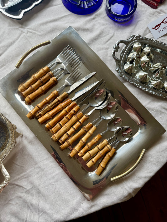 Bamboo cutlery 4 places