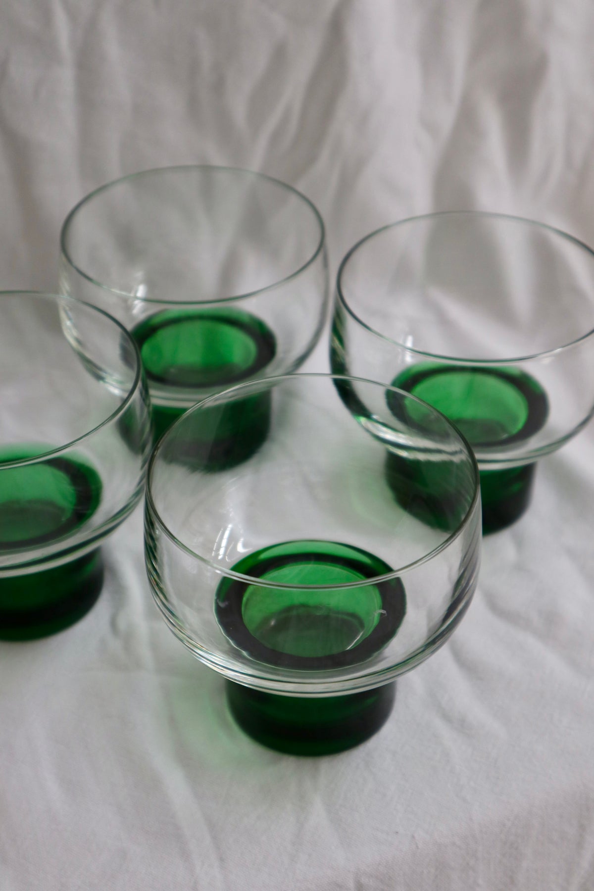 Set of 4 rare mid century French cocktail glasses
