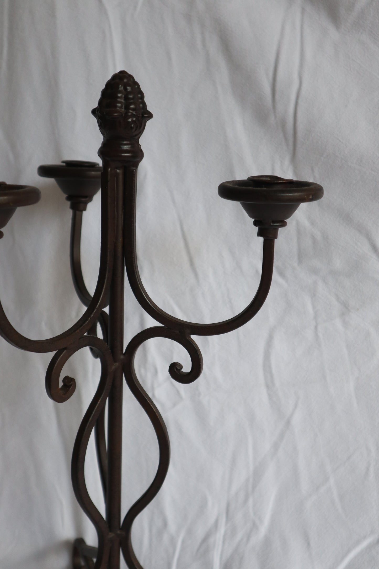 French vintage wrought iron candelabra