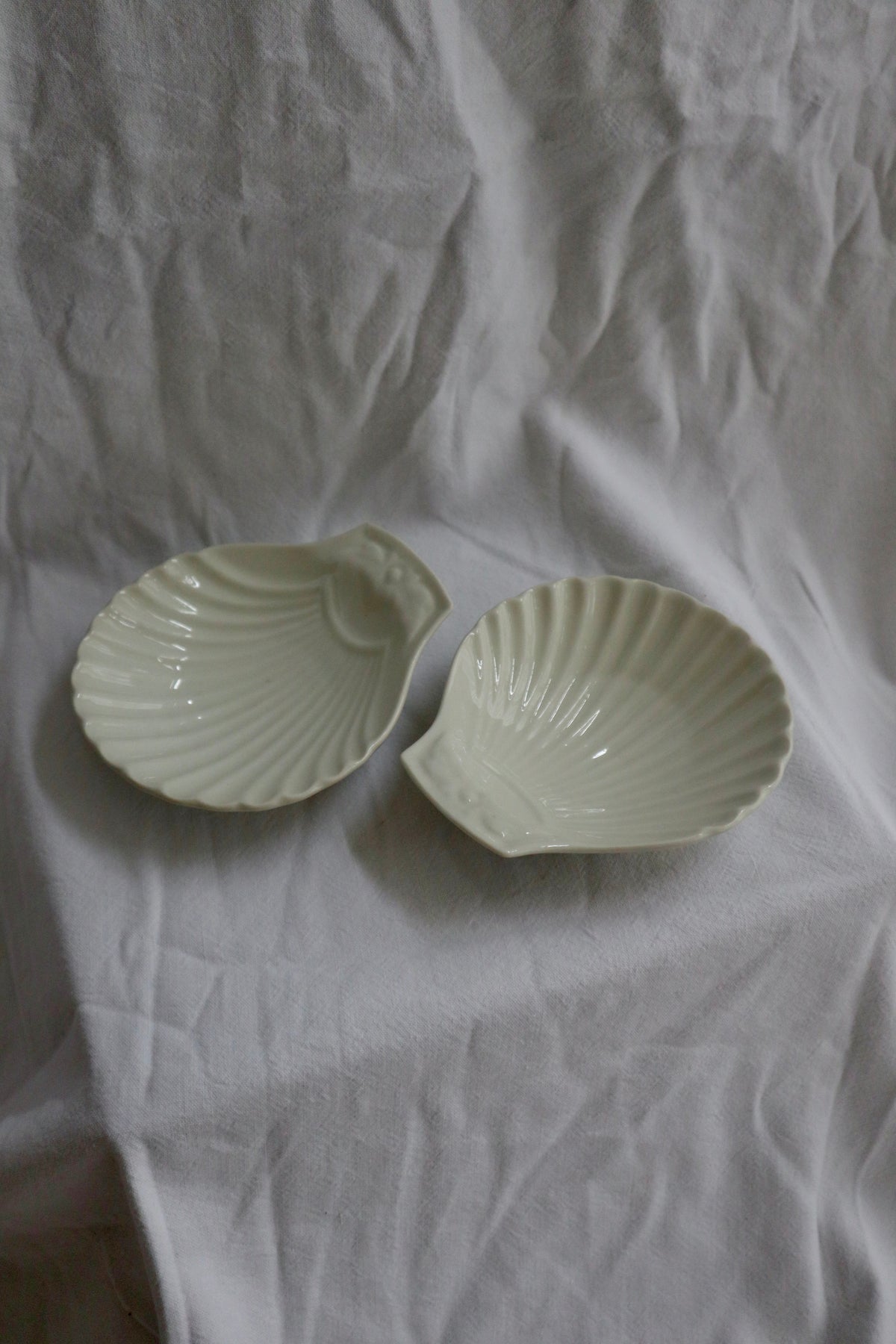 Pair of vintage shell dishes