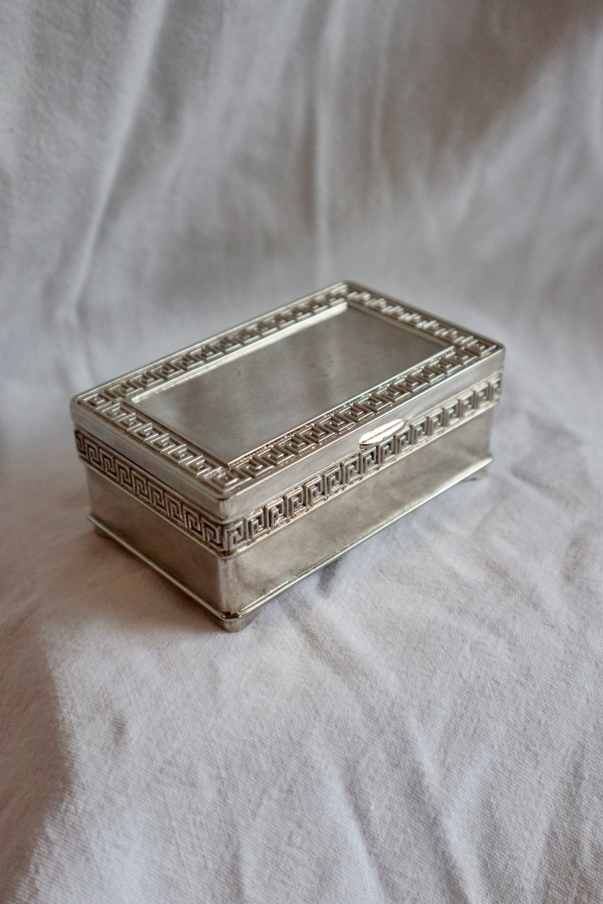 Vintage jewellery box with Greek key design
