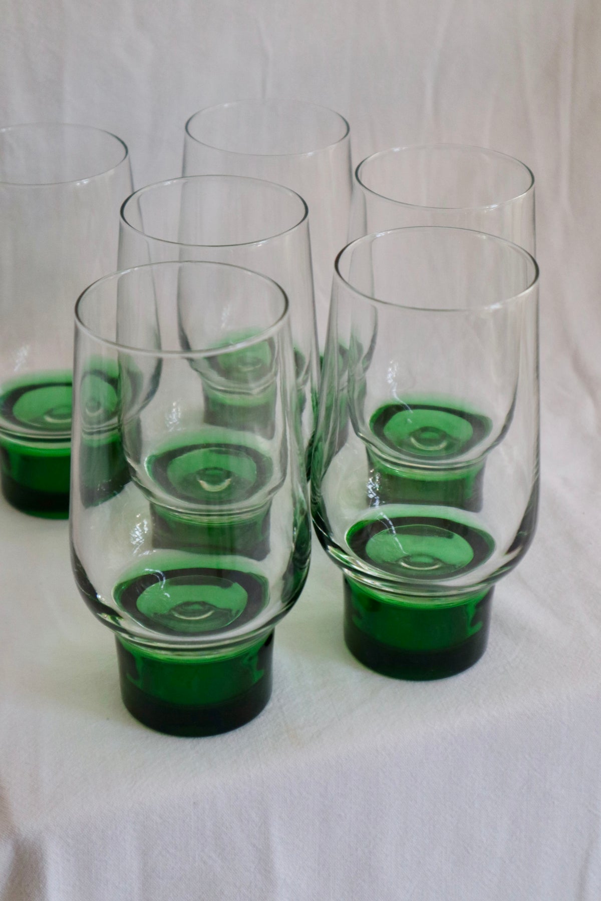 Set of 6 rare 1960s/70s French hiball glasses