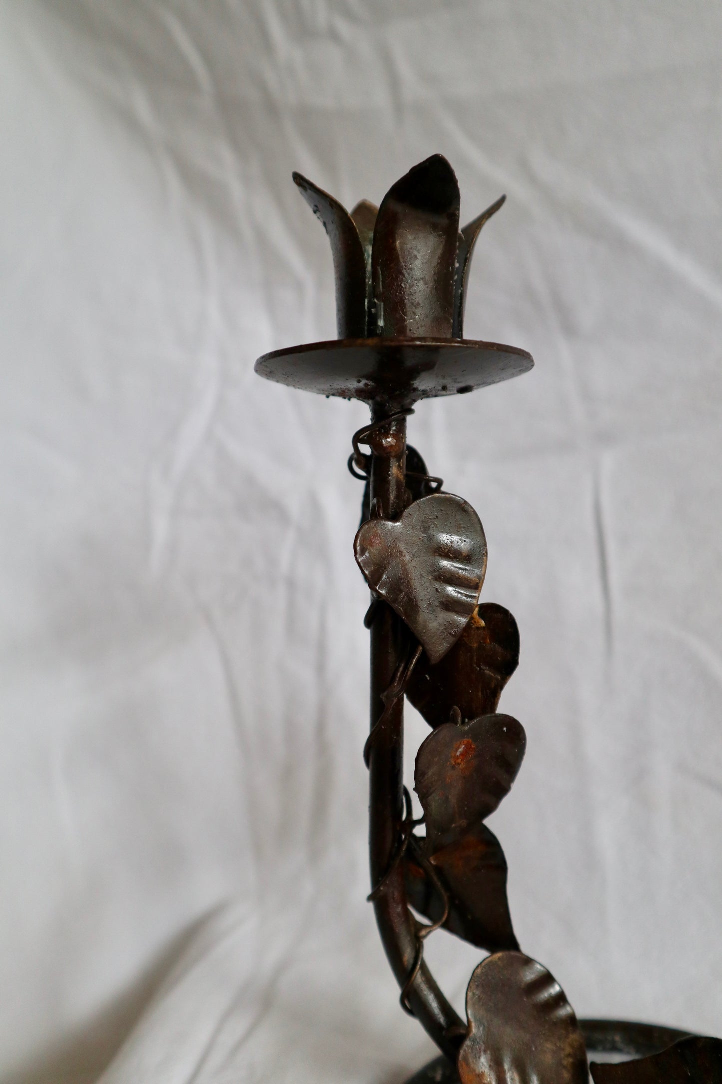 Vintage vine leaf double candelabra