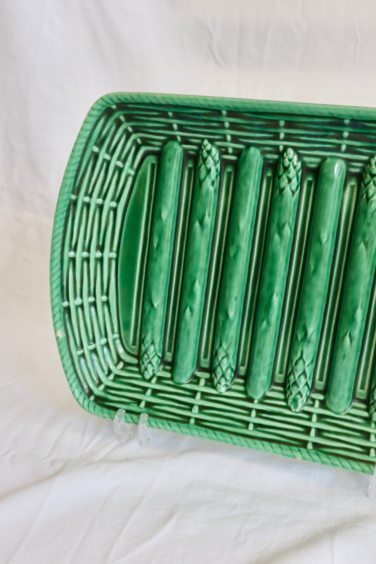 Majolica asparagus platter