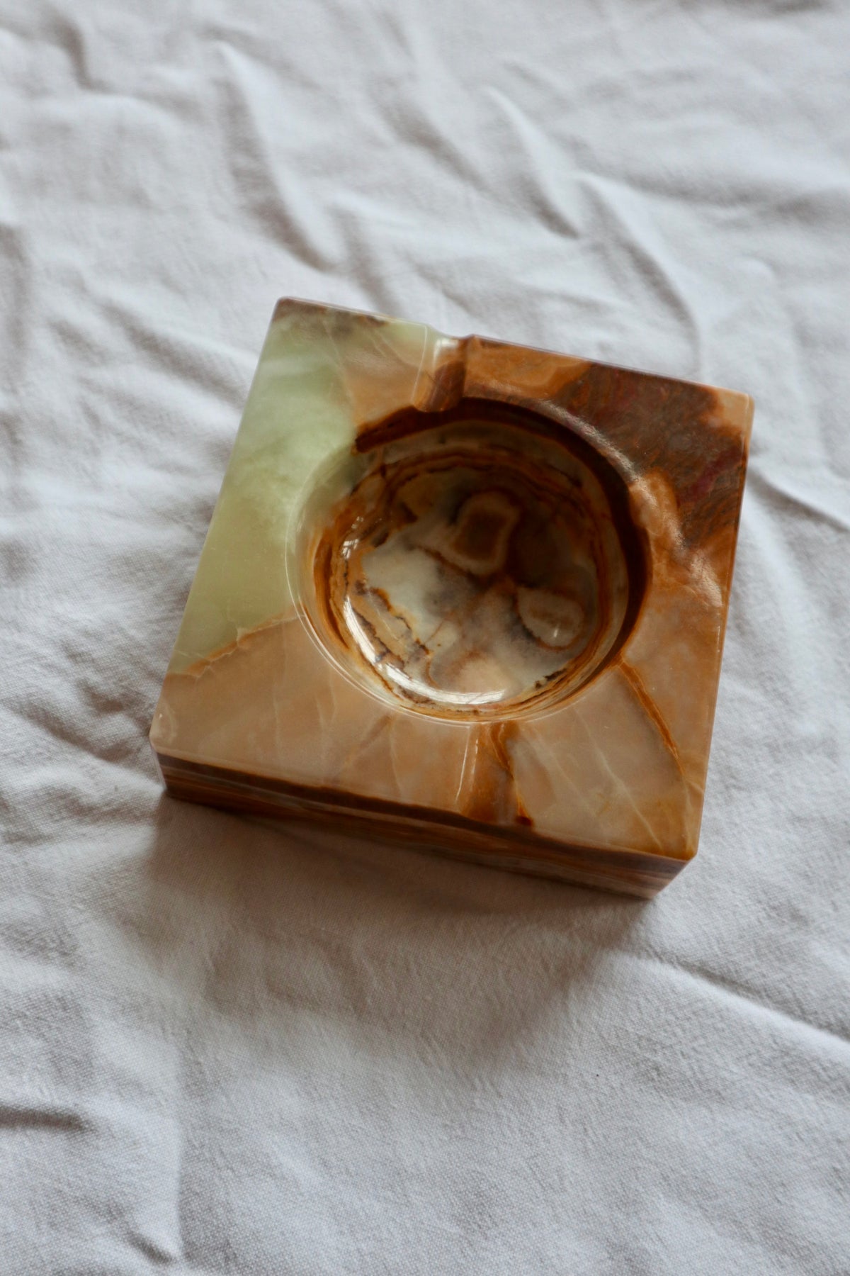 Vintage onyx ashtray/trinket dish
