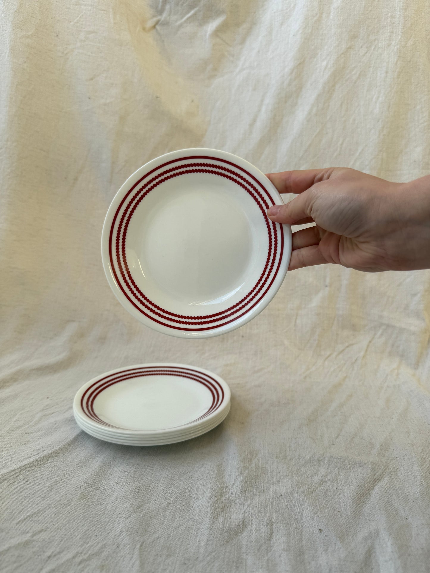 Red stripe side plates