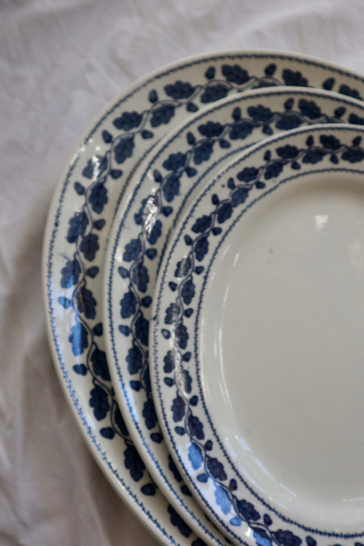Set of three acorn design platters