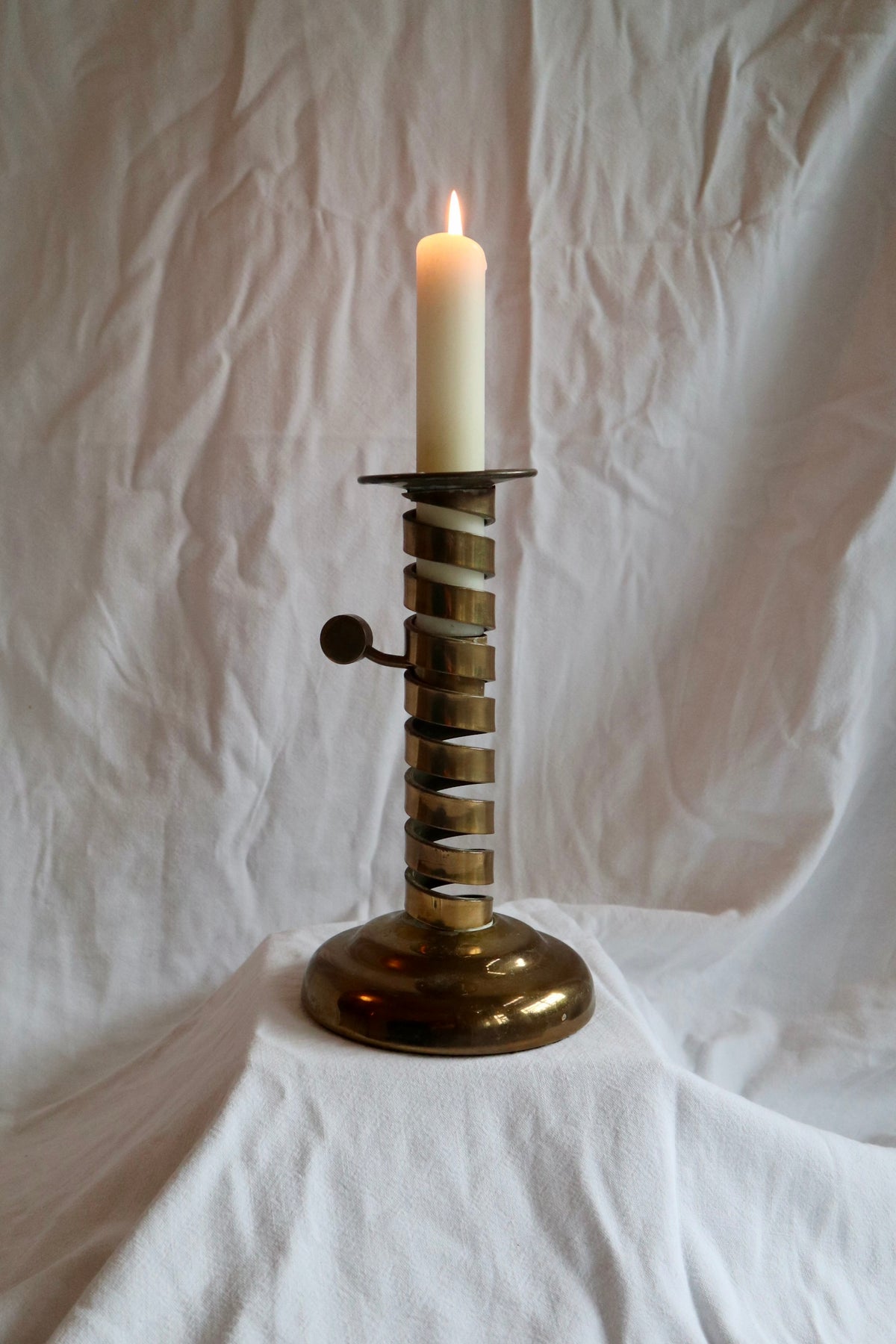 Solid brass antique courting candle