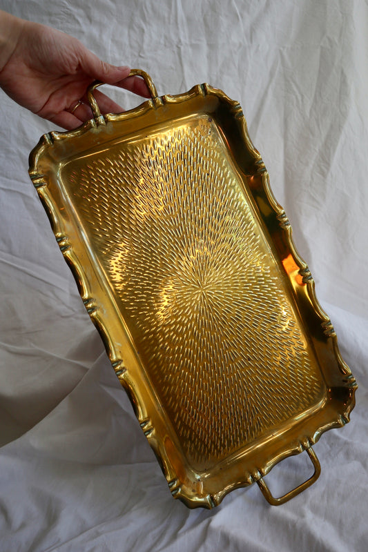 Decorative brass serving tray