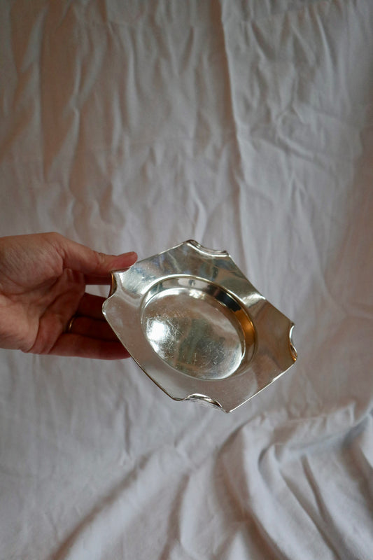 Art deco silver plated trinket dish