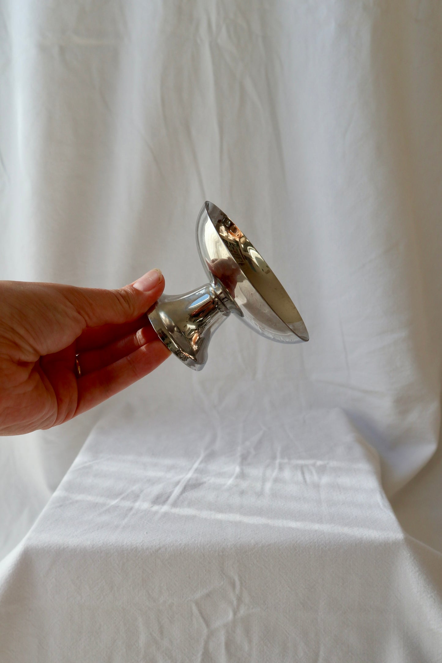 Pair of French vintage inox coupes