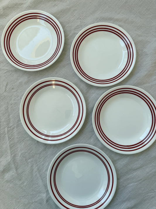 Red stripe side plates