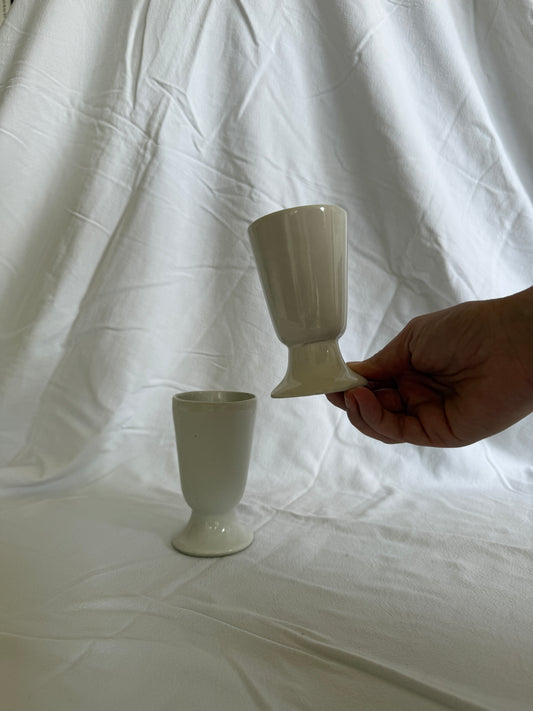 Pair of handthrown ceramic goblets