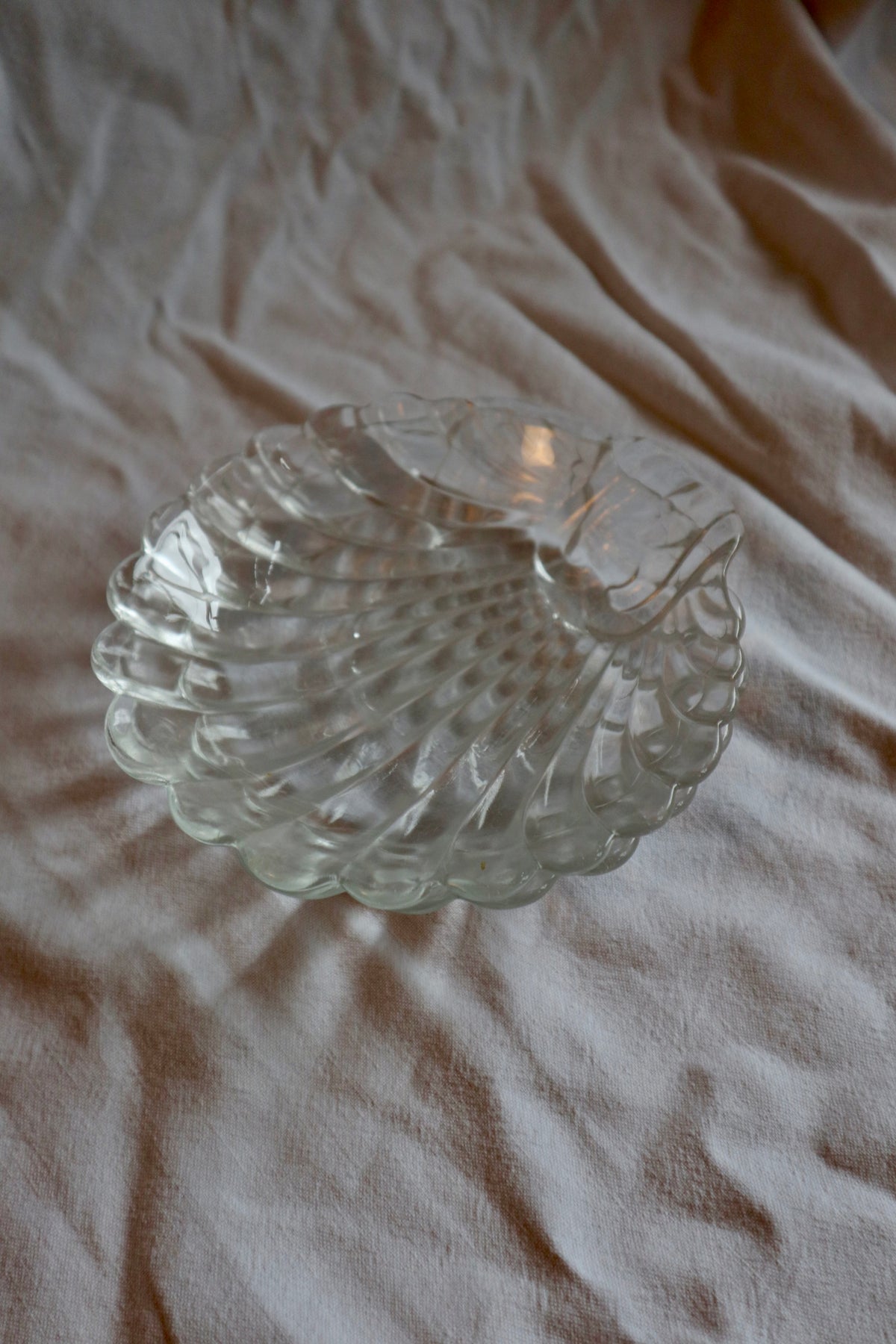 Pair of glass shell trinket dishes