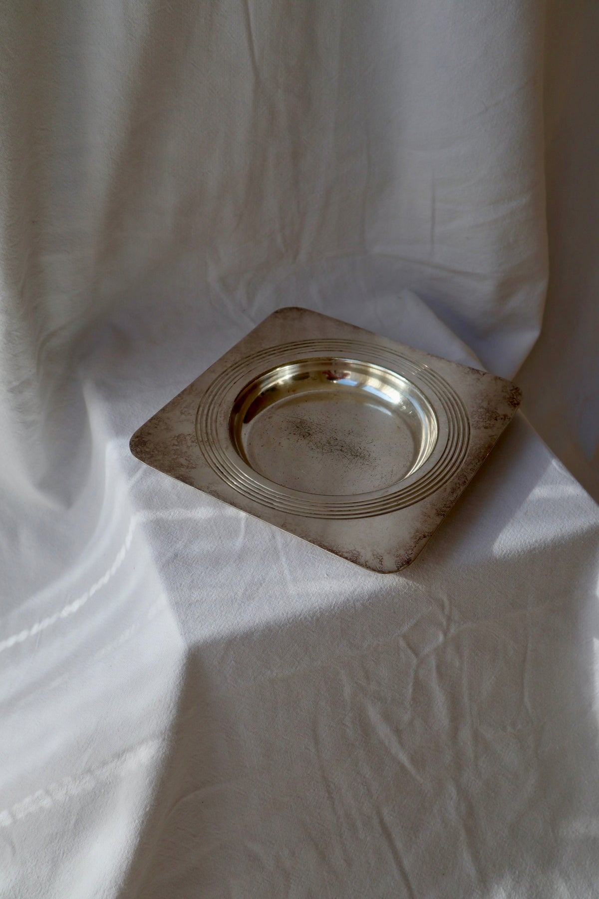 Art deco silver plated catch-all dish