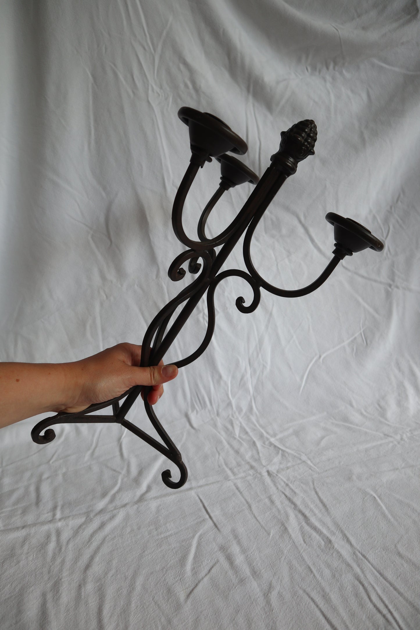 French vintage wrought iron candelabra