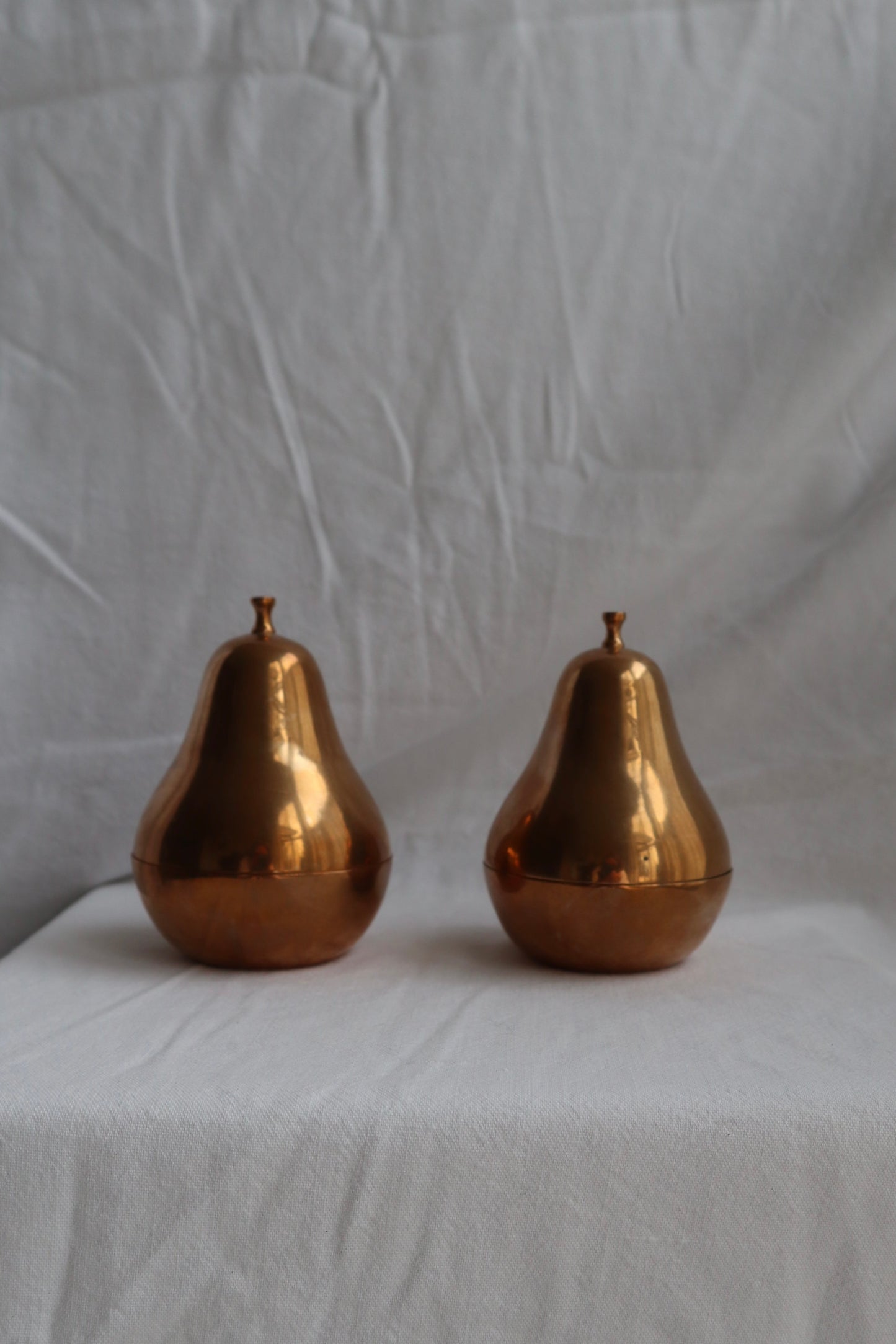 Solid brass pear-shaped trinket pot